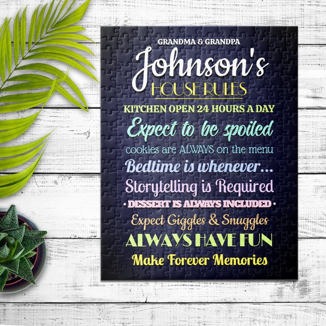 Quebra-cabeça Regras Personalizadas da Casa dos Avós (Criador carregado)