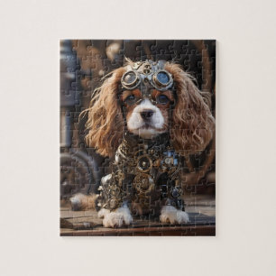 Quebra-cabeça Rei Cavalier Spaniel Puppy Steampunked,