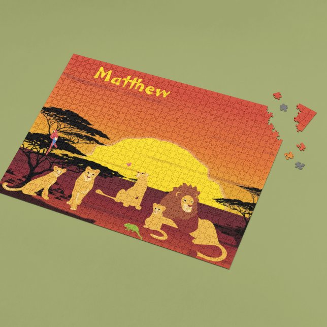 Quebra-cabeça Rei Leão da Selva Personalizado África (Criador carregado)