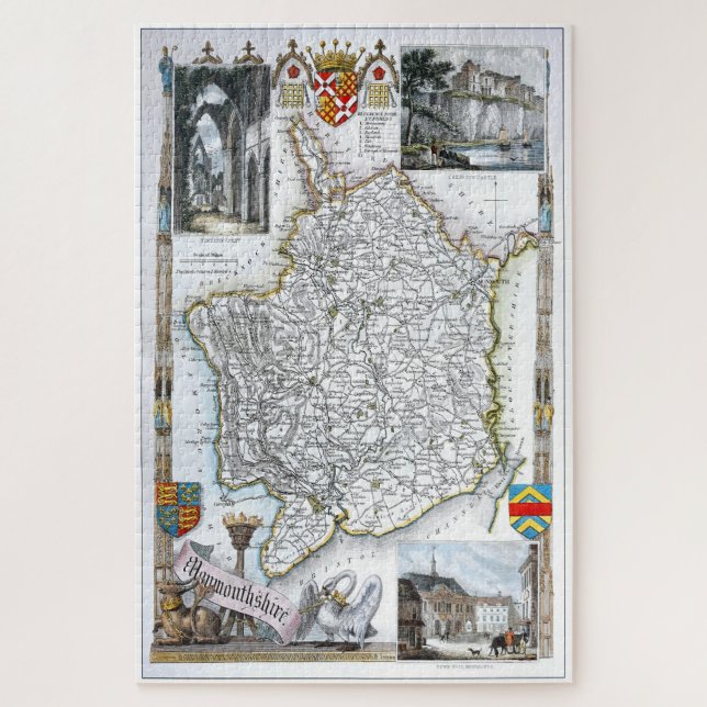 Quebra-cabeça Reimpressão de um antigo Monmouthshire, Reino Unid (Vertical)