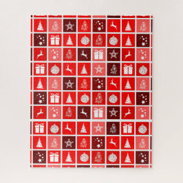 Quebra-cabeça Reindeer de Árvore Fresca de Natal Vermelho