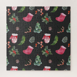 Quebra-cabeça Reindeer de Natal: Padrão Sem Costura