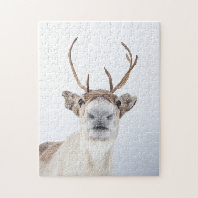 Quebra-cabeça Reindeer na Foto da Neve (Vertical)