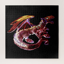 Quebra-cabeça Reino Fantástico do Dragão Escarlate Flamejante Co