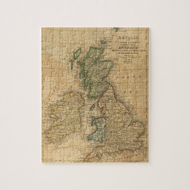 Quebra-cabeça Reino Unido da Inglaterra, Escócia e Irlanda (Vertical)