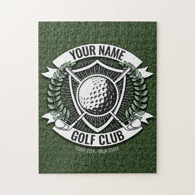 Quebra-cabeça Relvado do Clube de Golfe NAME Personalizado (Vertical)