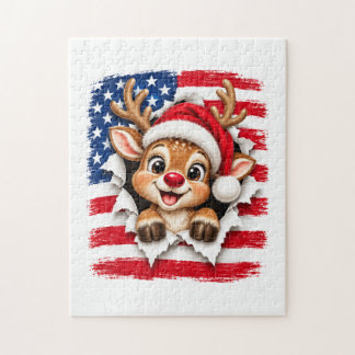 Quebra-cabeça Rena de Natal Americana