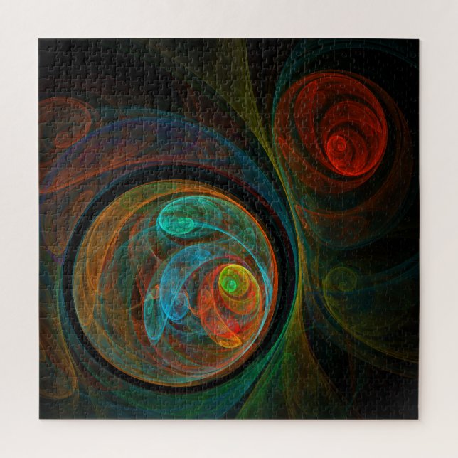 Quebra-cabeça Renascimento de Abstrato de Arte Azul (Vertical)