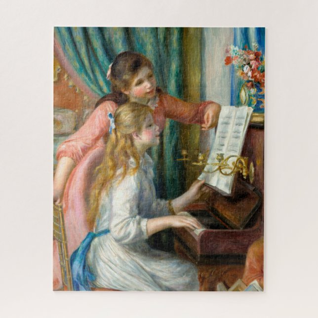 Quebra-cabeça Renoir Girls na arte impressionista do Piano (Vertical)
