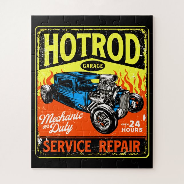 Quebra-cabeça Reparos do Serviço de Garagem de Hot Rod (Vertical)