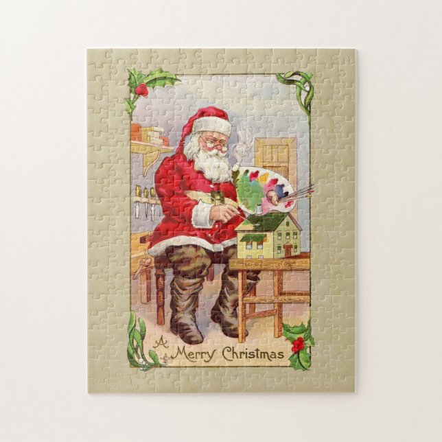 Quebra-cabeça Reprodução Vintage de Papais noeis de Natal (Vertical)