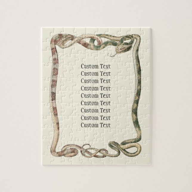 Quebra-cabeça Répteis Antigos, Serpentes ou Víboras Entrelaçadas (Vertical)