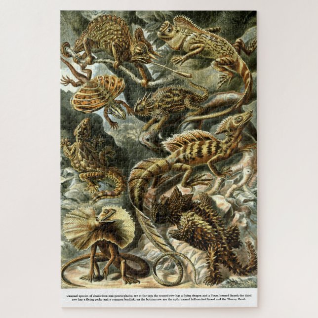 Quebra-cabeça Reptile Lizards por Ernst Haeckel (Vertical)