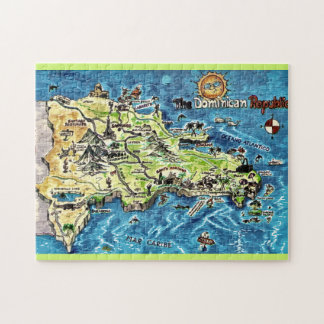 Quebra-cabeça República Dominicana Antiga Mapa 11x14