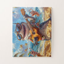 Requin en Vacances Tropicales - Puzzle Joyeux