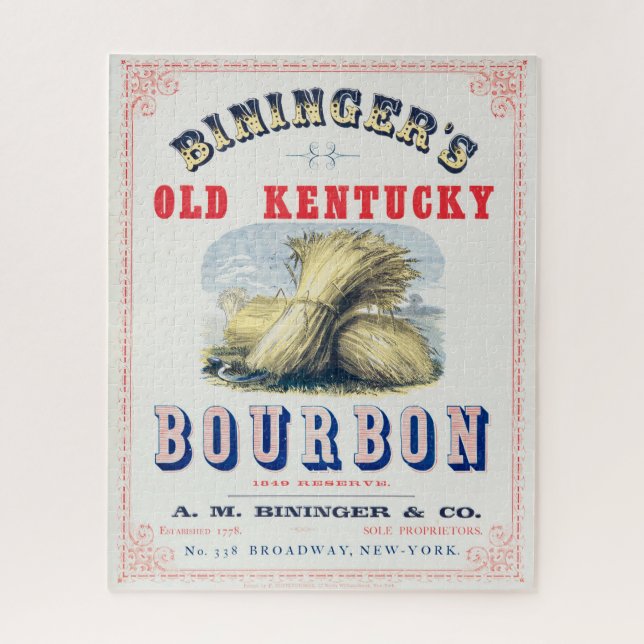 Quebra-cabeça Reserva de 1849 do velho Kentucky Bourbon de Binin (Vertical)