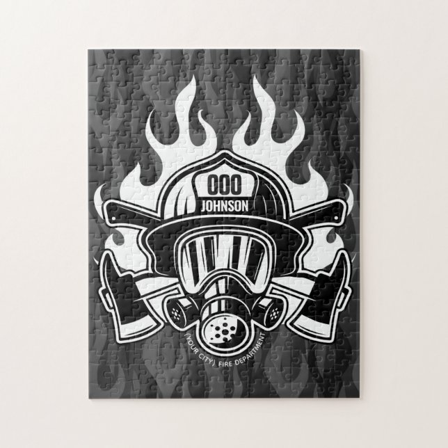 Quebra-cabeça Resgate Bombeiro Personalizado Estação de Bombeiro (Vertical)