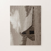 Quebra-cabeça resistido rústico do celeiro com