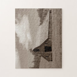 Quebra-cabeça resistido rústico do celeiro com