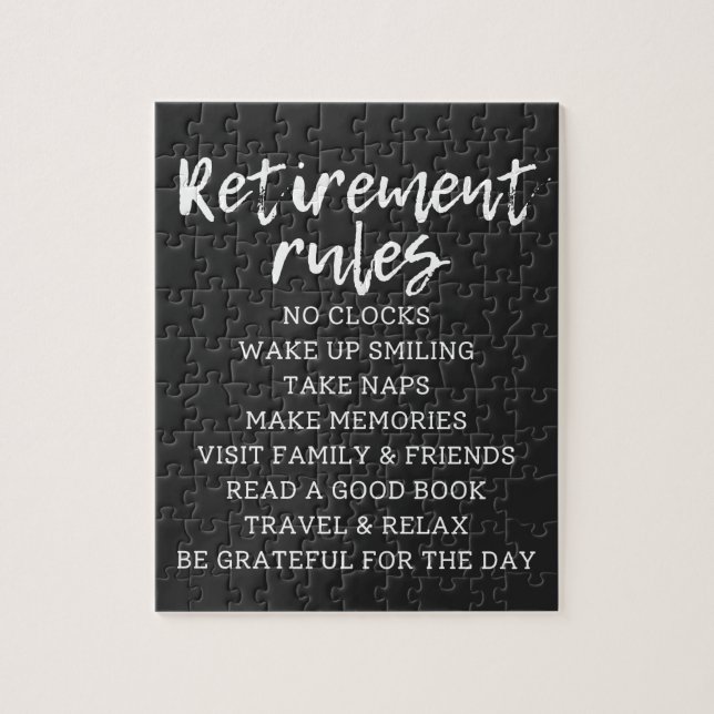 Quebra-cabeça Retirement Rules Sign, Retirement Gift Sign (Vertical)
