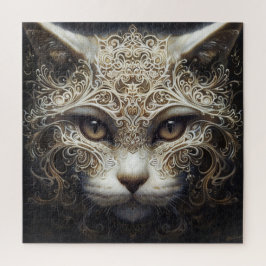 Quebra-cabeça Retrato aproximado de um Gato Ornamentado