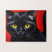 Retrato Artístico da Gata Cativante 252 Peças Gato