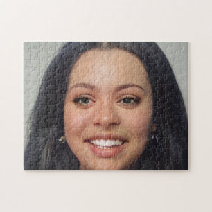Quebra-cabeça Retrato Brunette Hair Sorria Jovem Mulher
