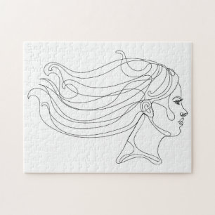 Quebra-cabeça Retrato da abstrato, Arte moderna de linha