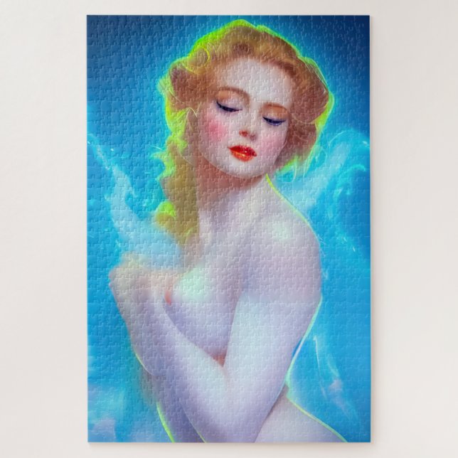 Quebra-cabeça Retrato da Deusa Eetérea - Fantasia Surreal (Vertical)