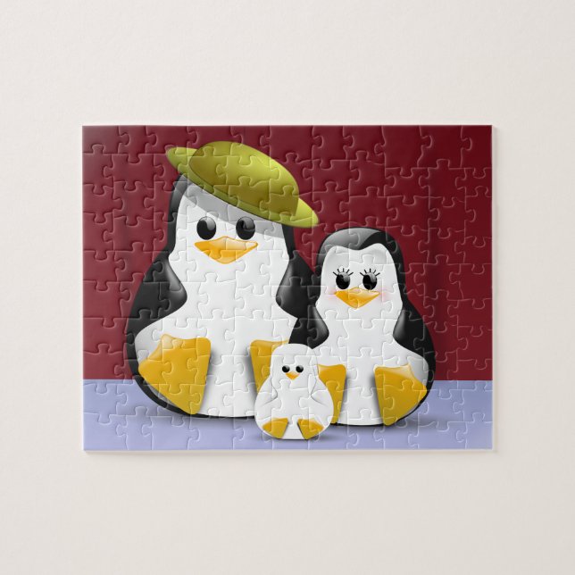 Quebra-cabeça Retrato da família dos pinguins (Horizontal)