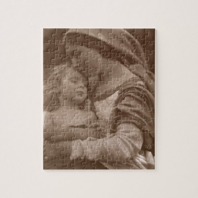 Quebra-cabeça Retrato da mãe e da criança (foto do sepia) (Vertical)