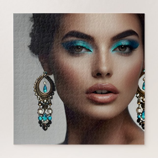 Quebra-cabeça Retrato da moda da arte feminina (Vertical)