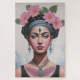 Quebra-cabeça Retrato da mulher florida