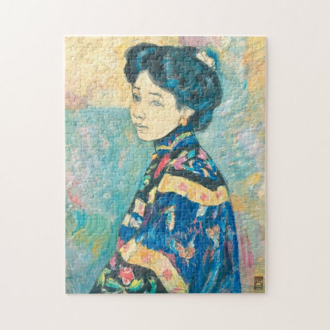 Quebra-cabeça Retrato da Mulher Japonesa (por Fujishima Takeji) (Vertical)