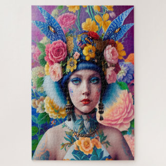 Quebra-cabeça Retrato da princesa floral