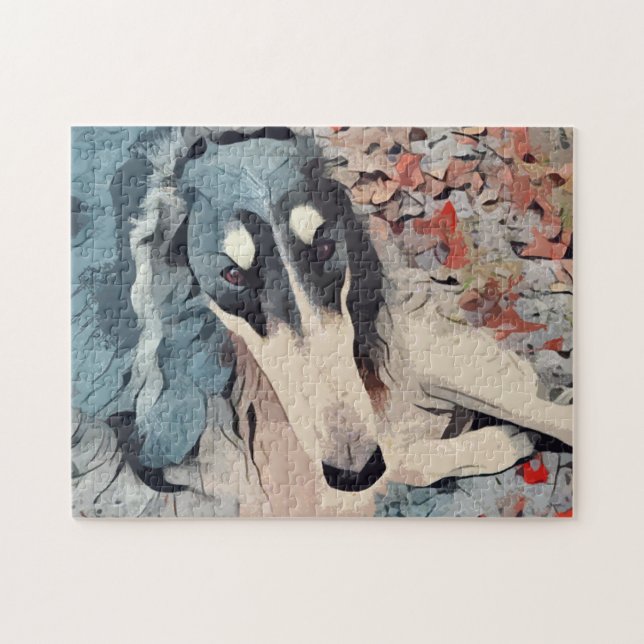 Quebra-cabeça Retrato de Abstrato Borzoi (Horizontal)