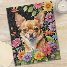 Retrato de animal em aquarela de cachorro Chihuahu