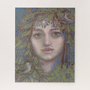 Quebra-cabeça Retrato de Arte de Fantasia Surreal Lady Sparrow