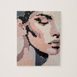 Quebra-cabeça Retrato de Arte Neutral de Pixel Moderno da Sereni