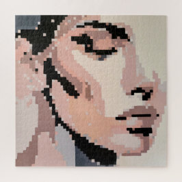 Quebra-cabeça Retrato de Arte Neutral de Pixel Moderno da Sereni