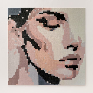 Quebra-cabeça Retrato de Arte Neutral de Pixel Moderno da Sereni