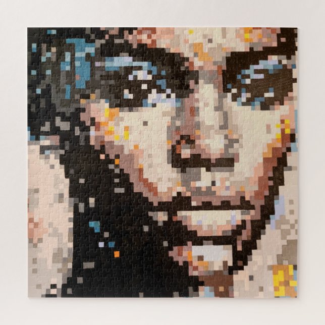Quebra-cabeça Retrato de Arte Pixel Vibrante de Ferocidade (Vertical)