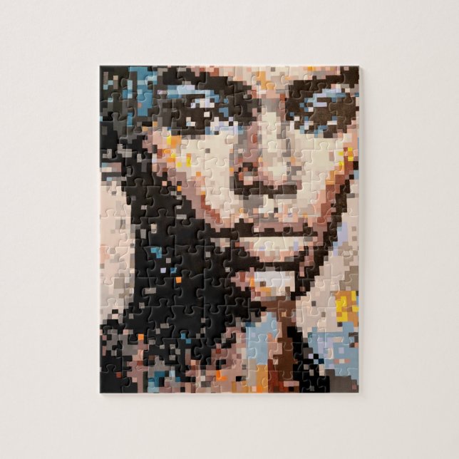 Quebra-cabeça Retrato de Arte Pixel Vibrante de Ferocidade (Vertical)
