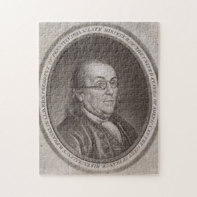 Quebra-cabeça Retrato de Ben Franklin (1787) (Vertical)