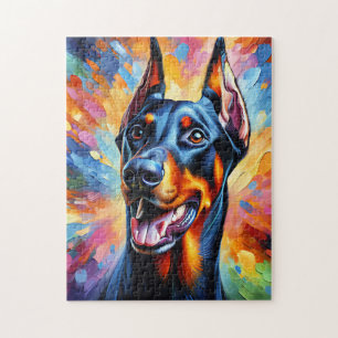 Quebra-cabeça Retrato de Cachorro Doberman Pinscher Impressão de
