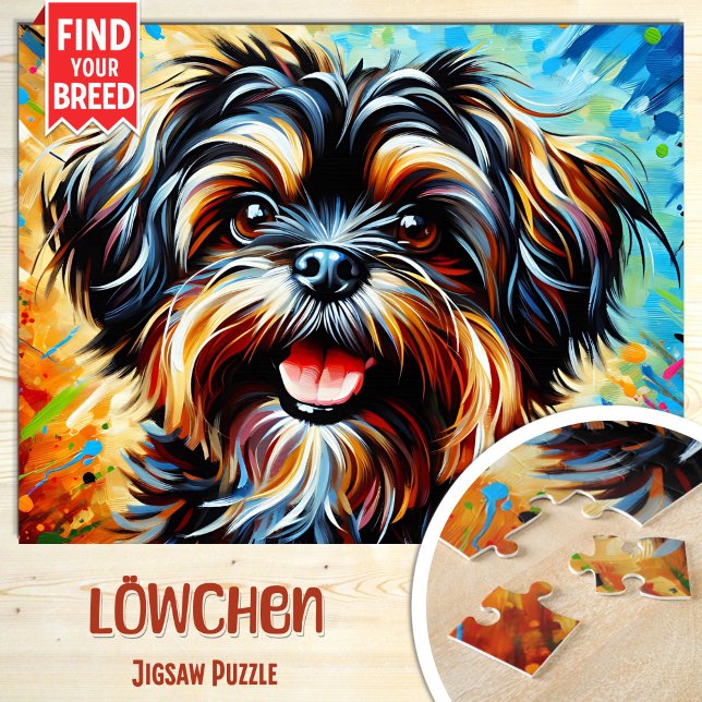 Quebra-cabeça Retrato de Cachorro Lowchen Impressão de Arte em A (Criador carregado)