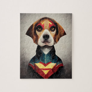 Quebra-cabeça Retrato de Cachorro Super-Herói Beagle
