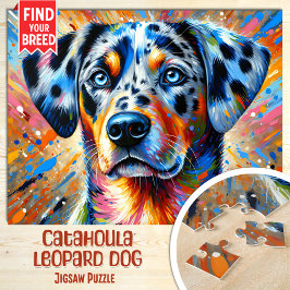 Quebra-cabeça Retrato de Catahoula Leopard Dog Impressão Artísti