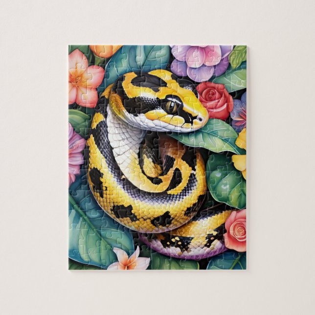 Quebra-cabeça Retrato de Estimação de Família de Cobra Python Bo (Vertical)
