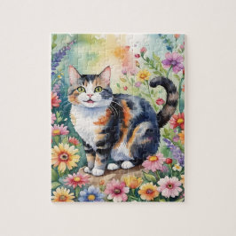 Quebra-cabeça Retrato de Família de Gato Doméstico Tabby